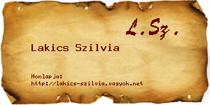 Lakics Szilvia névjegykártya
